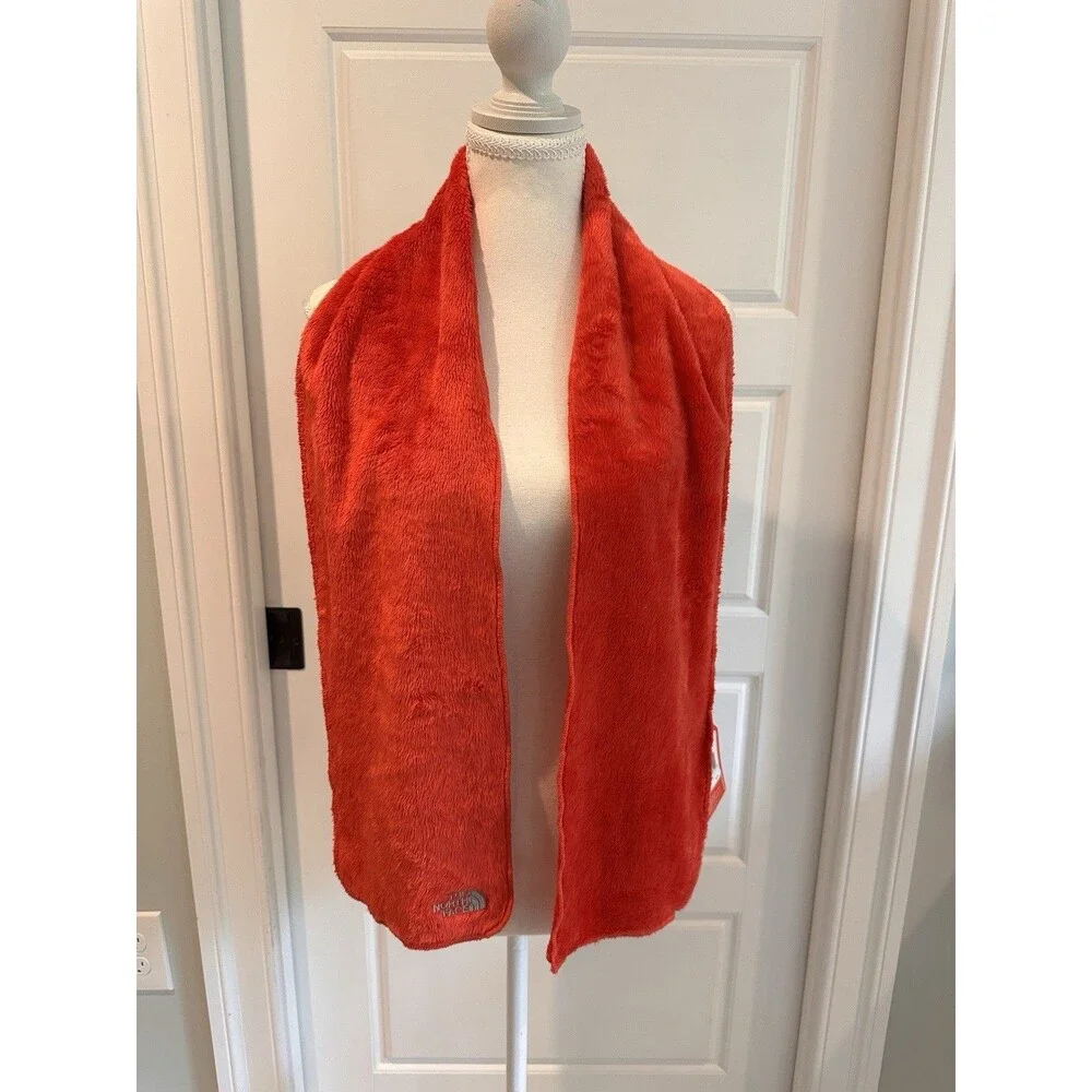 The North Face Denali Thermal Scarf Rambutan Red Orange Fleece NWT
